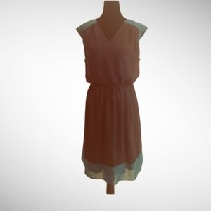 Teal and Navy - V neck dress with drawstring waist